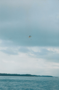 Parasailing in a rain cloud!
